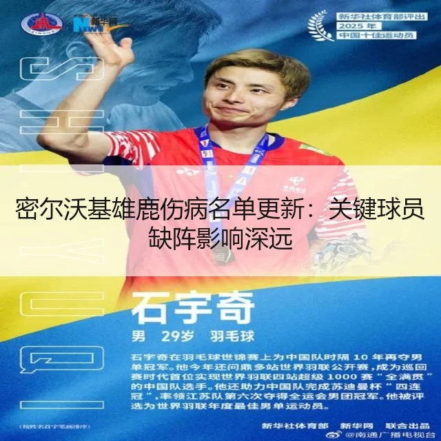 密尔沃基雄鹿伤病名单更新：关键球员缺阵影响深远
